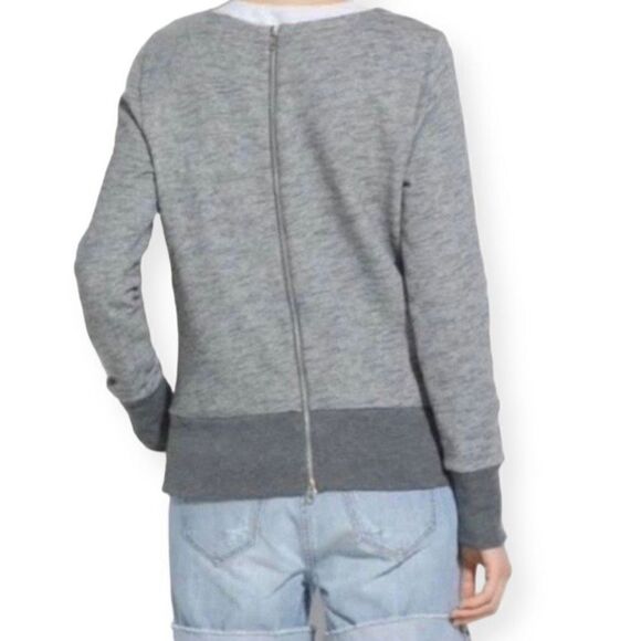 Madewell Sweater Women’s Size XS Crewneck Zip Up Back Minimalist Neutral Gray - Picture 11 of 11